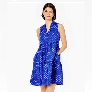 NWOT Lilly Pulitzer Novella Dress in Borealis Blue Lilly Squared Size XL Plus